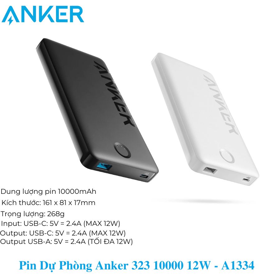 Pin dự phòng anker 323 10000 12w - a1334/bảo hành 18 tháng