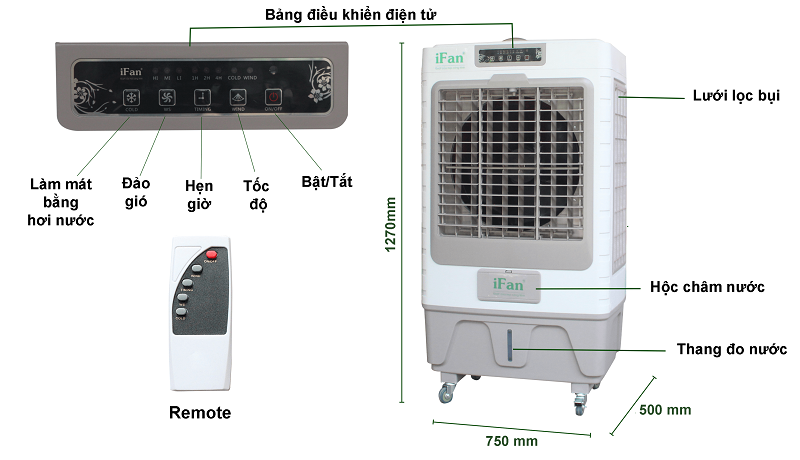 quạt điều hòa làm mát ifan-1200
