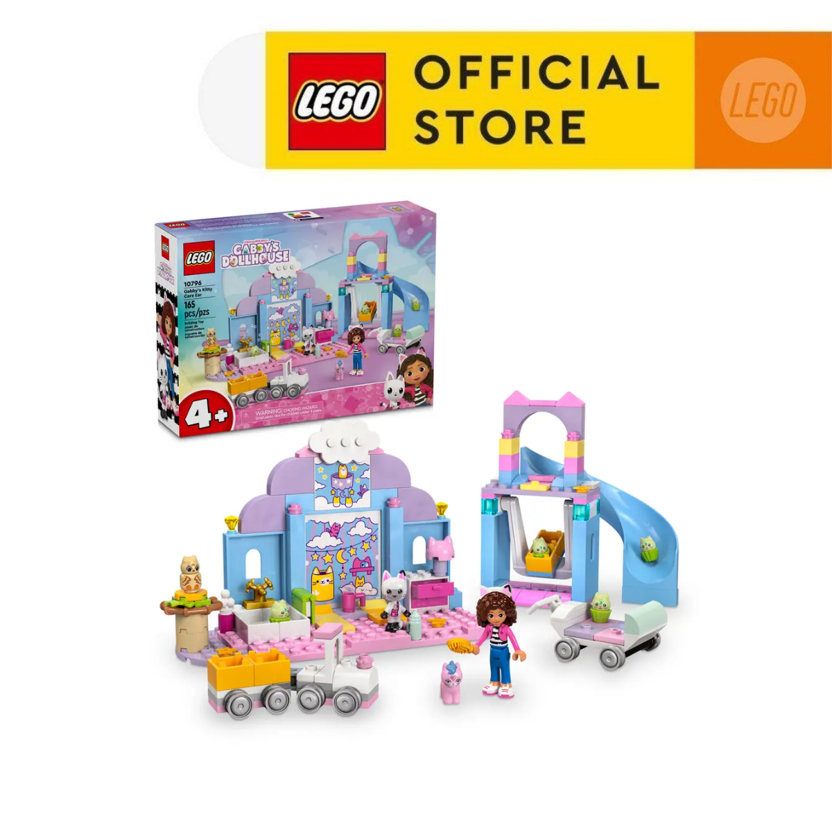 LEGO GABBY DOLLHOUSE 10796 Đồ Chơi Lắp Ráp Trung Tâm Chăm Sóc Mèo Của Gabby (165 chi tiết)