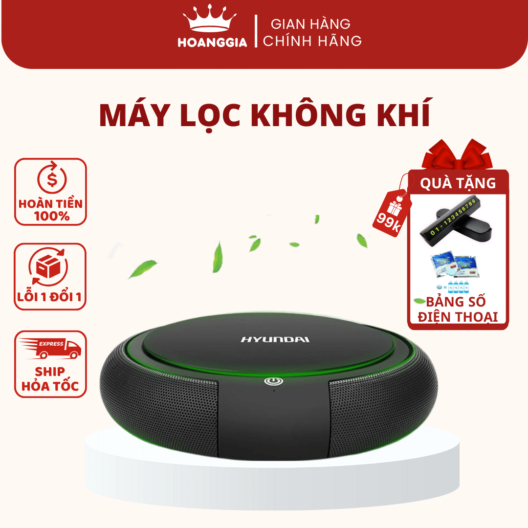 Máy lọc không khí ô tô hyundai hy12 – máy khử mùi ô tô đa năng – lọc không khí, xông tinh dầu, khử mùi xe hơi