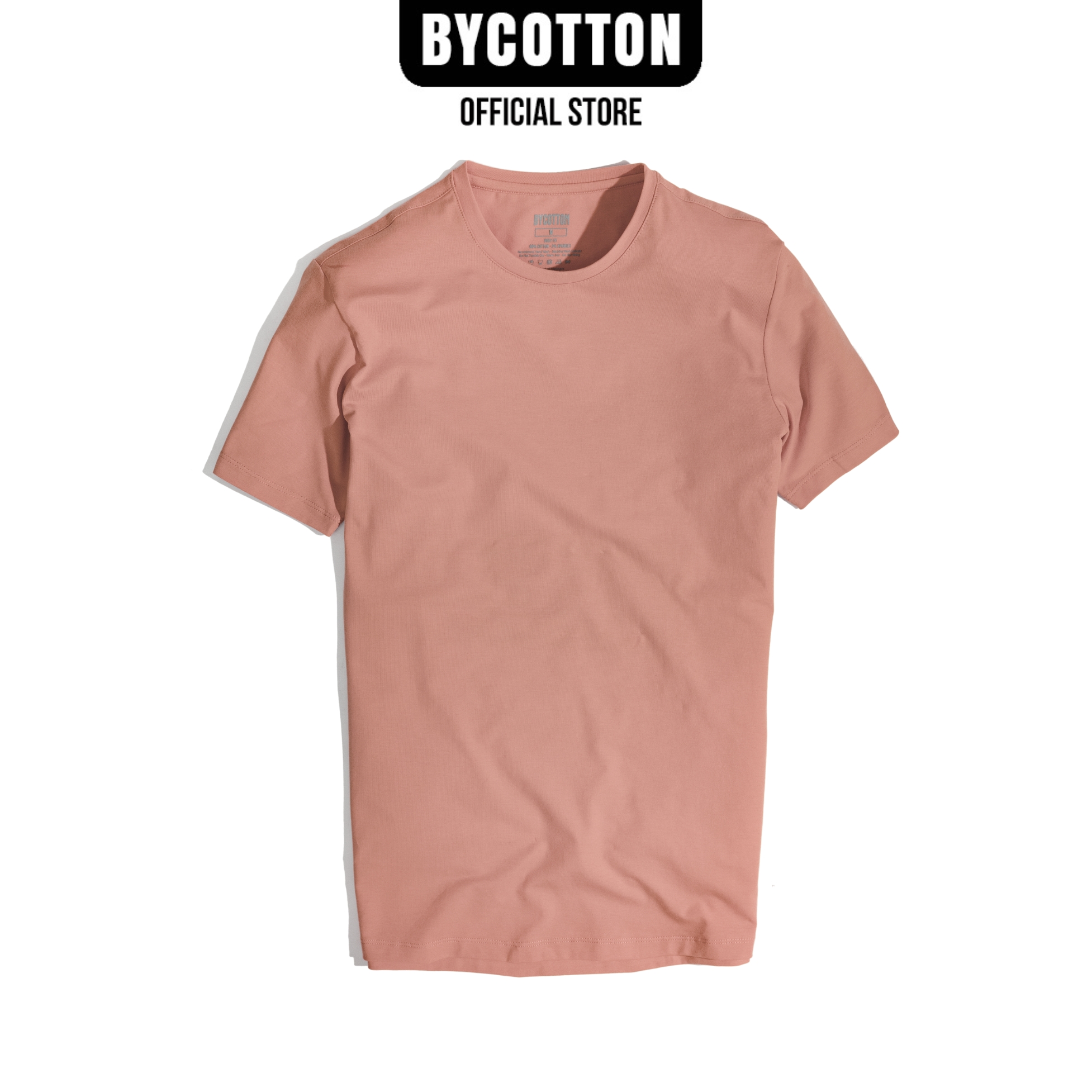 Áo thun nam cao cấp hồng coral basic tee by cotton