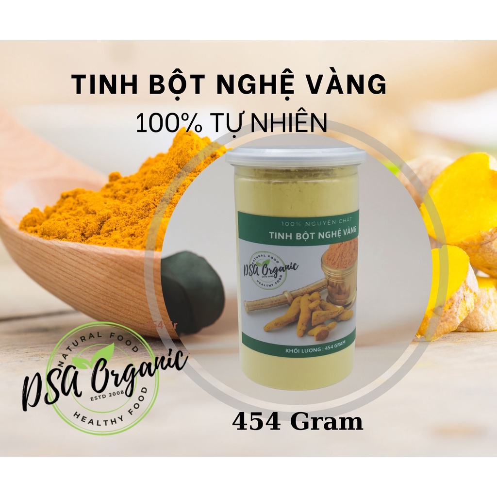 454Gr Tinh bột nghệ vàng nguyên chất - Hỗ trợ đau dạ dày, tiêu hóa - Đắp mặt trắng da, giảm thâm nám, tàn nhang