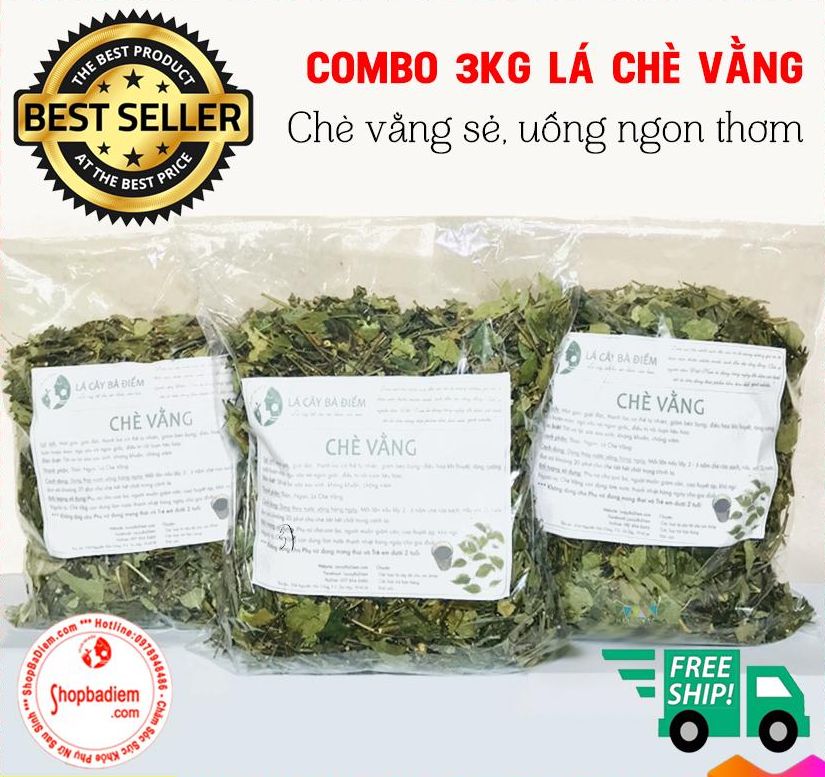 Combo 3kg Lá Chè Vằng Lợi Sữa Giảm Cân | CAM KẾT : Chè Vằng Sẻ, Xanh Thơm, Uống Ngon | La Che Vang, Tra Vang Kho - Shop Bà Điểm.