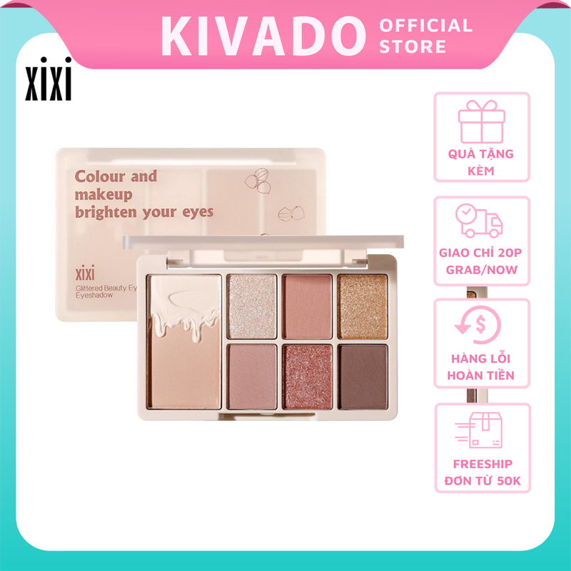 Bảng Phấn Mắt 7 Màu Sắc thương hiệu nội địa Ô Màu Nhũ Lấp Lánh Hàng Chính Hãng XIXI KIVADO