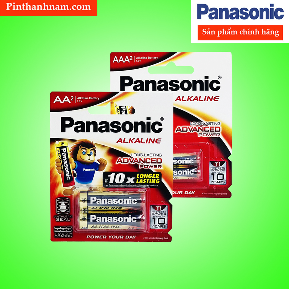 Chính hãng - pin aa / pin aaa panasonic alkaline 1,5 v vỉ 2 viên dung lượng cao
