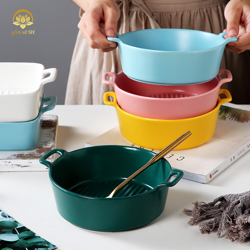 Đĩa nướng , khay sứ đựng thức ăn ms08 , khay decor trang trí màu pastel cực đẹp - gốm sứ sh