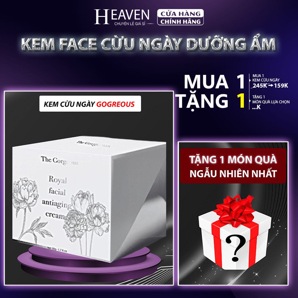 Kem face trắng da cừu ngày GORGEOUS, kem dưỡng ẩm da mặt giúp da hết thâm sạm nám ngừa lão hóa 50gr