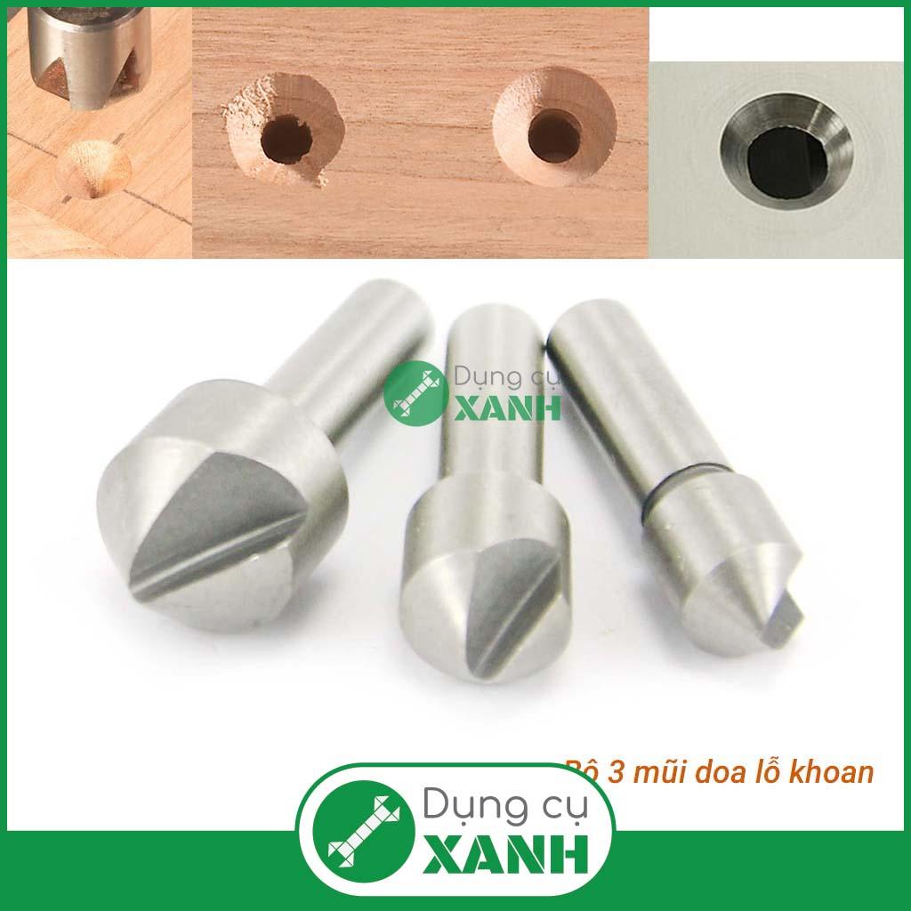 Bộ 3 mũi doa lỗ khoan nhôm, gỗ lưỡi đơn 10-16mm