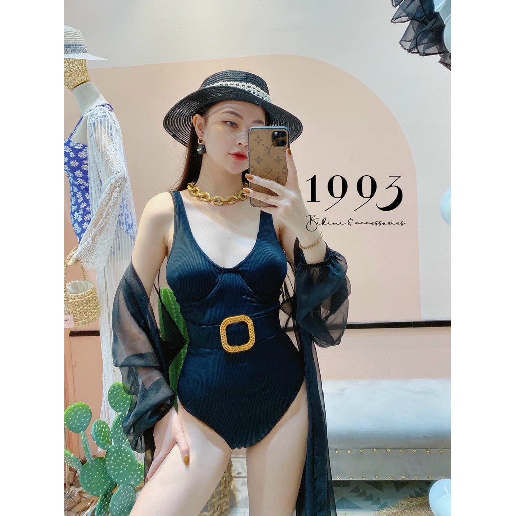 [HCM]Bikini Đồ Bơi Đi Biển Một Mảnh Thân Liền Đen Khoen Vuông Secxy KG07200 Oderi