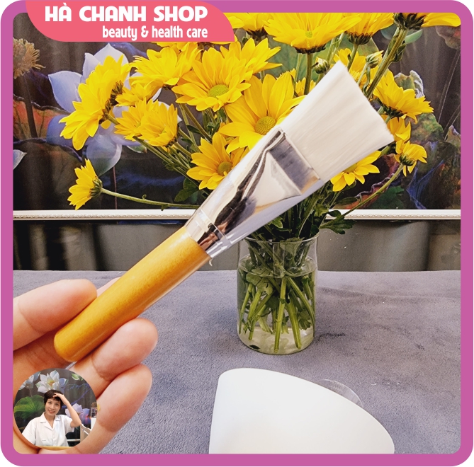 Chổi Đắp Mặt Nạ Cán Gỗ Cọ Quét Mặt Nạ Cọ Quét Mask Đẹp Chắc Chắn Lông Chổi Dày Bản To 3.5cm Dài 15.5cm