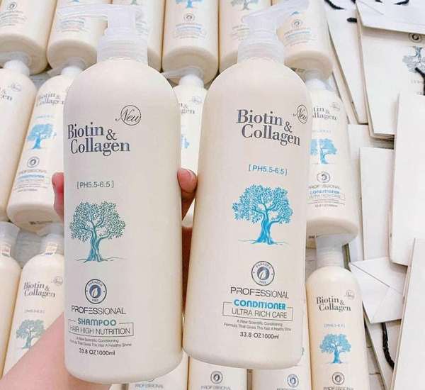 BỘ DẦU GỘI ĐẦU BIOTIN COLAGEN CHỐNG RỤNG VÀ KÍCH THÍCH MỌC TÓC BIOTIN & COLAGEN 1000ML