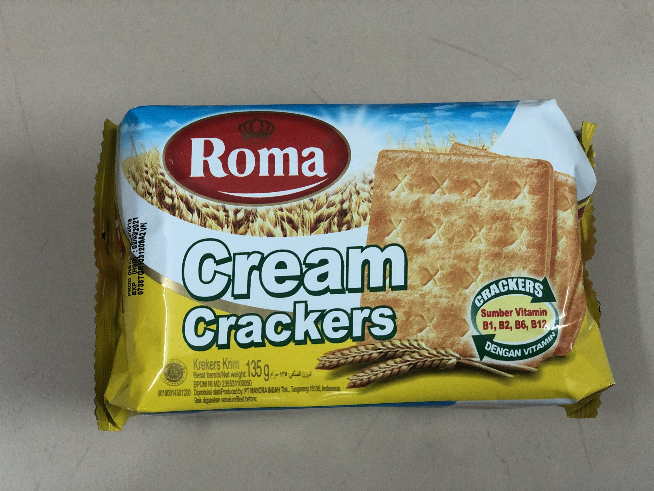 Bánh quy lạt dành cho người ăn kiêng cream crackers 135gr