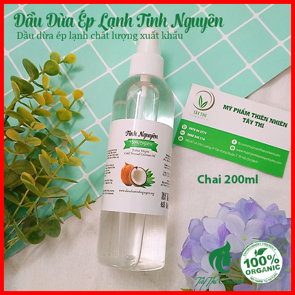 [HCM]Dầu Dừa Ép Lạnh Tinh Nguyên Chai 200ml