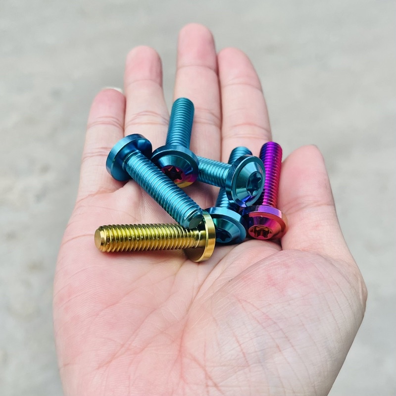 Combo 6 ốc titan gắn ty phuộc trước raider , satria , sonic đủ màu siêu đẹp