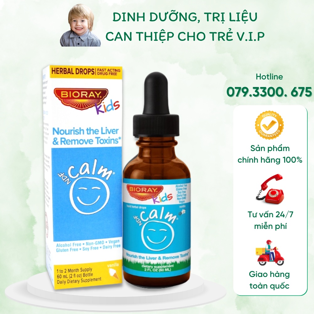 NDF Calm Bioray kids | CAM KẾT CHẤT LƯỢNG | Siro giảm tăng động cân bằng cảm xúc, giải độc gan cho b