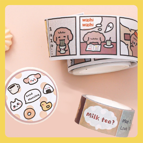 Băng Dính Washi Kiểu Khung Thoại Truyện Tranh Manga Dễ Thương