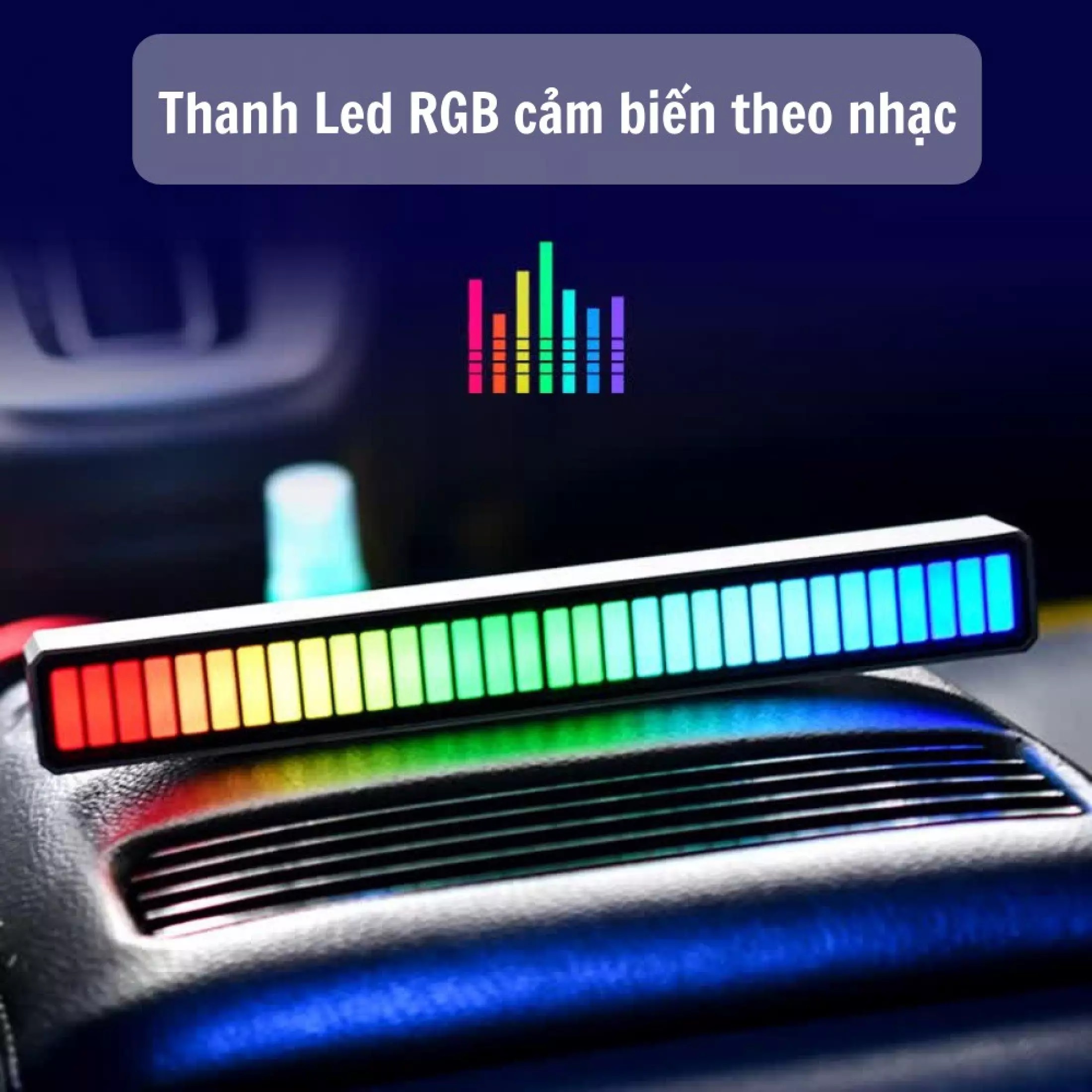Thanh đèn led nháy theo nhạc RGB 16 triệu màu, 32 bit cảm ứng thông minh, có app điều chỉnh