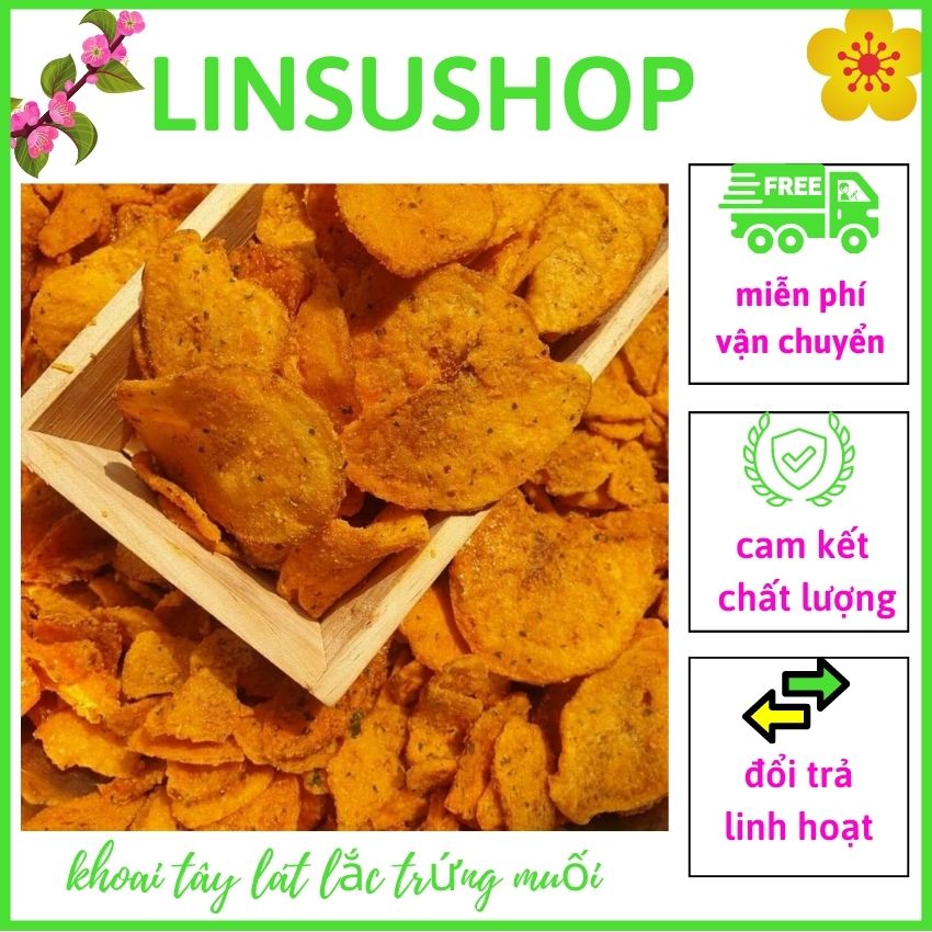 [FREESHIP+QUÀ] Khoai Tây Lát Lắc Trứng Muối LINSUSHOP Hủ Pet 200gr Thơm Ngon Vàng Giòn Ươm Vị Trứng Muối Ăn Vặt Cực Thích, Quà Biếu Cực Mê Tất Cả Lứa Tuổi Đều Yêu Thích