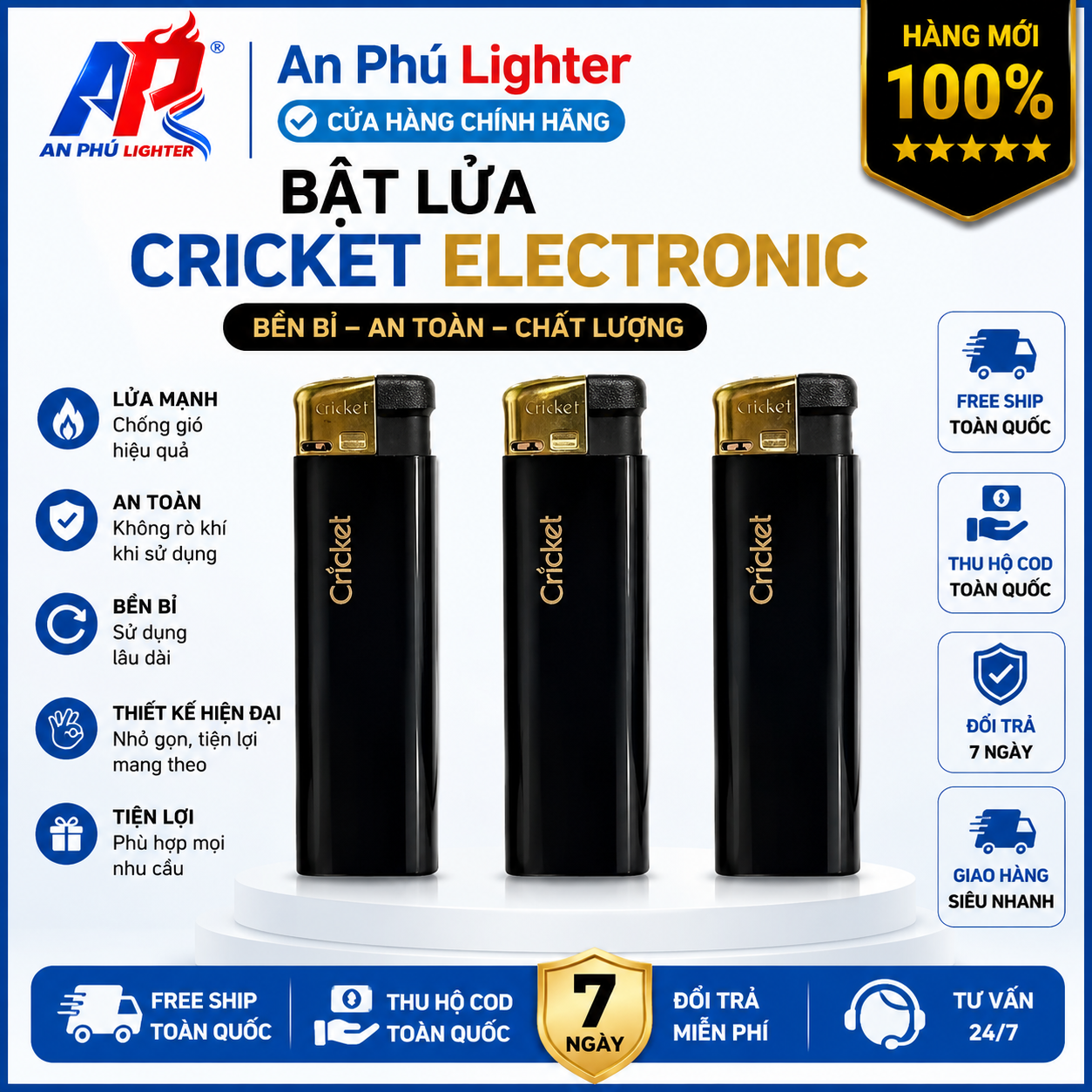Hộp Quẹt IC Cricket Electronic Chính Hãng