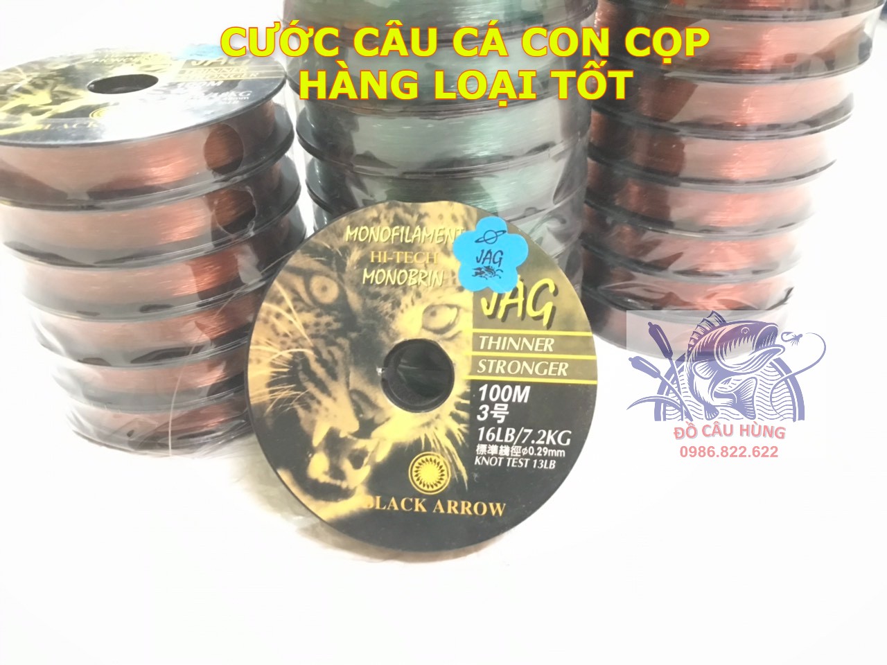 Cước câu cá con cọp 100m. cước câu cá. cước cọp. cước câu cá black arrow. đồ câu hùng