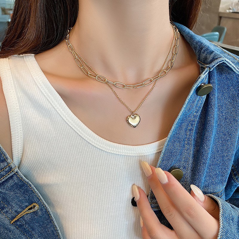 Dây chuyền titan kiểu dáng độc đáo, dây đôi cá tính