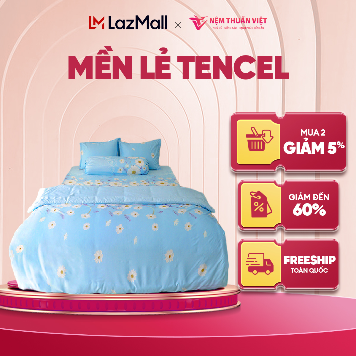 Chăn mền hè chất liệu tencel thuần việt cao cấp mịn mát - xanh dương tvm12 180x200