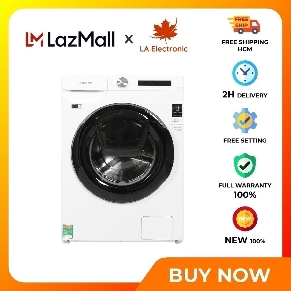 Máy giặt samsung addwash inverter 8.5kg ww85t554daw/sv - miễn phí vận chuyển hcm - chế độ ngâm bubble soak - công nghệ giặt bong bóng eco bubble
