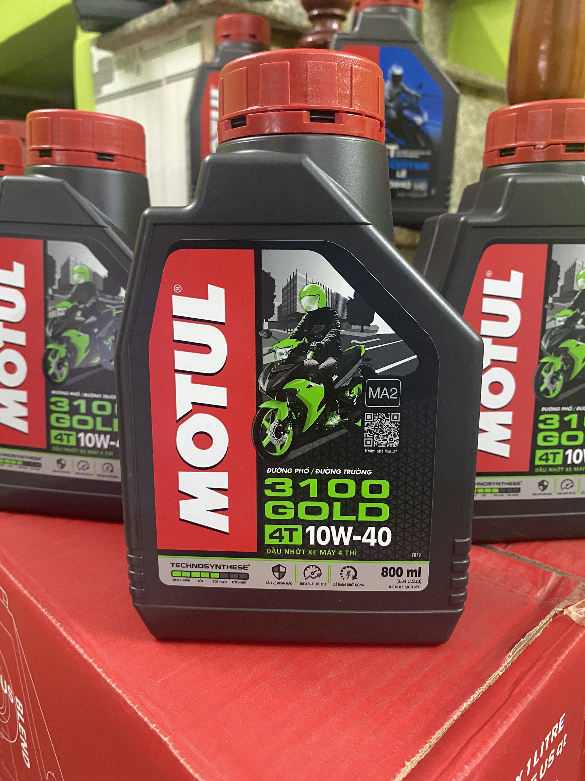 Nhớt xe số motul 3100 gold 10w40 chai 800ml