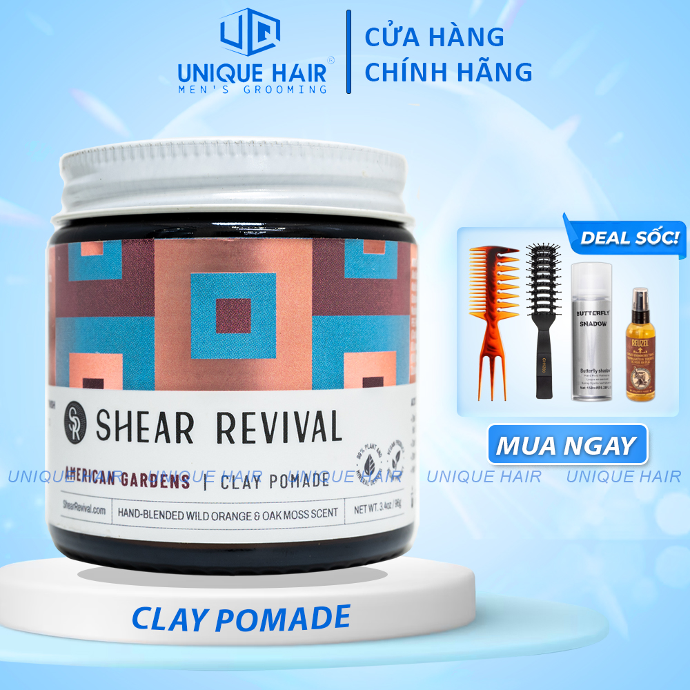 Sáp vuốt tóc Shear Revival American Gardens Clay Pomade - 96g Chính hãng + Quà Tặng
