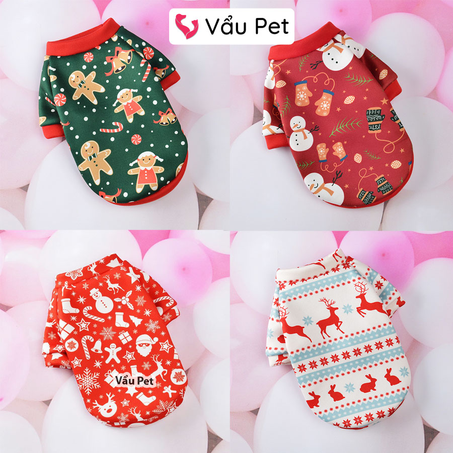 Áo cho chó mèo áo nỉ giáng sinh noel - quần áo cho chó mèo thú cưng vẩu pet shop