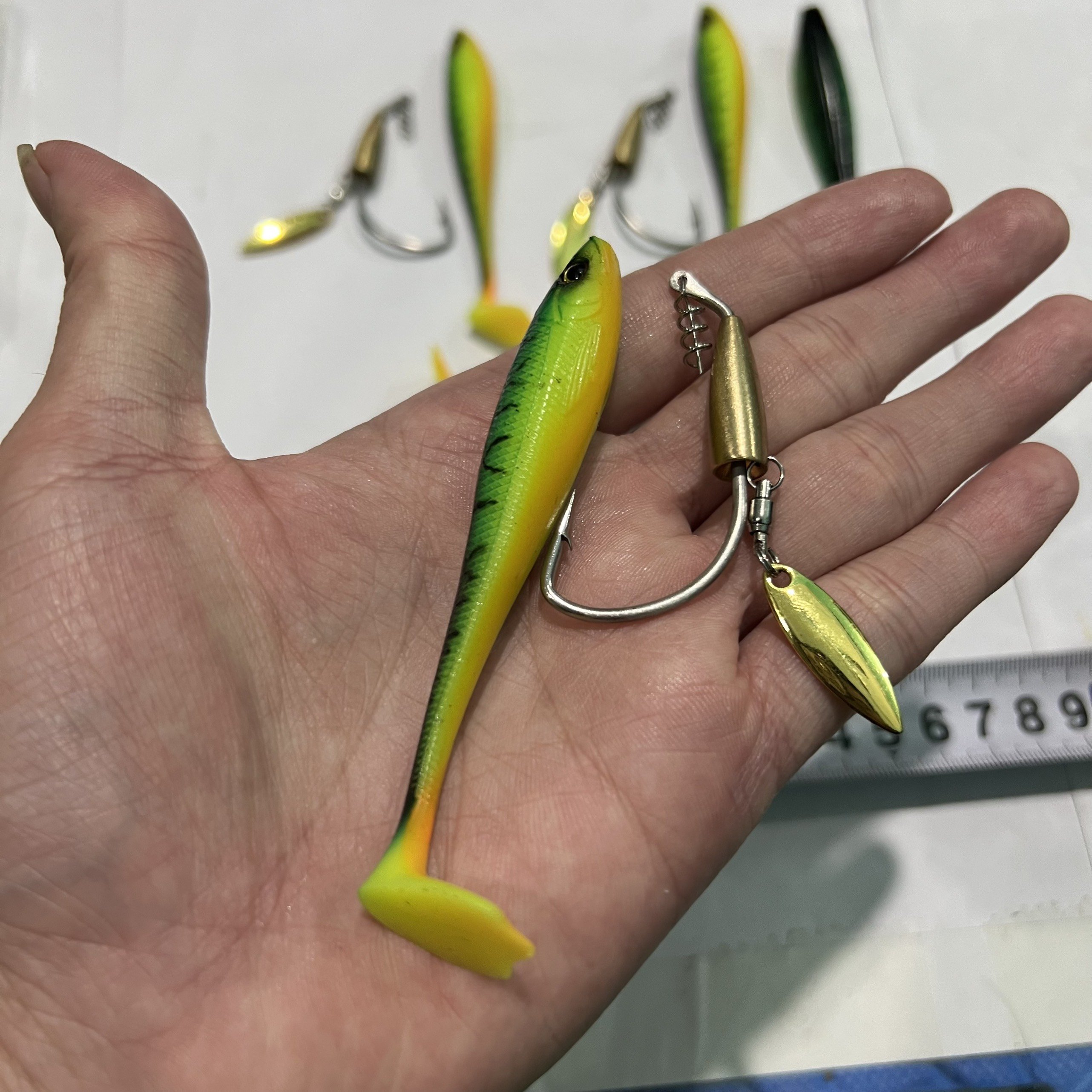 Mồi mềm nff câu lure kèm lưỡi ar 15 chì đồng kim loại - cao cấp