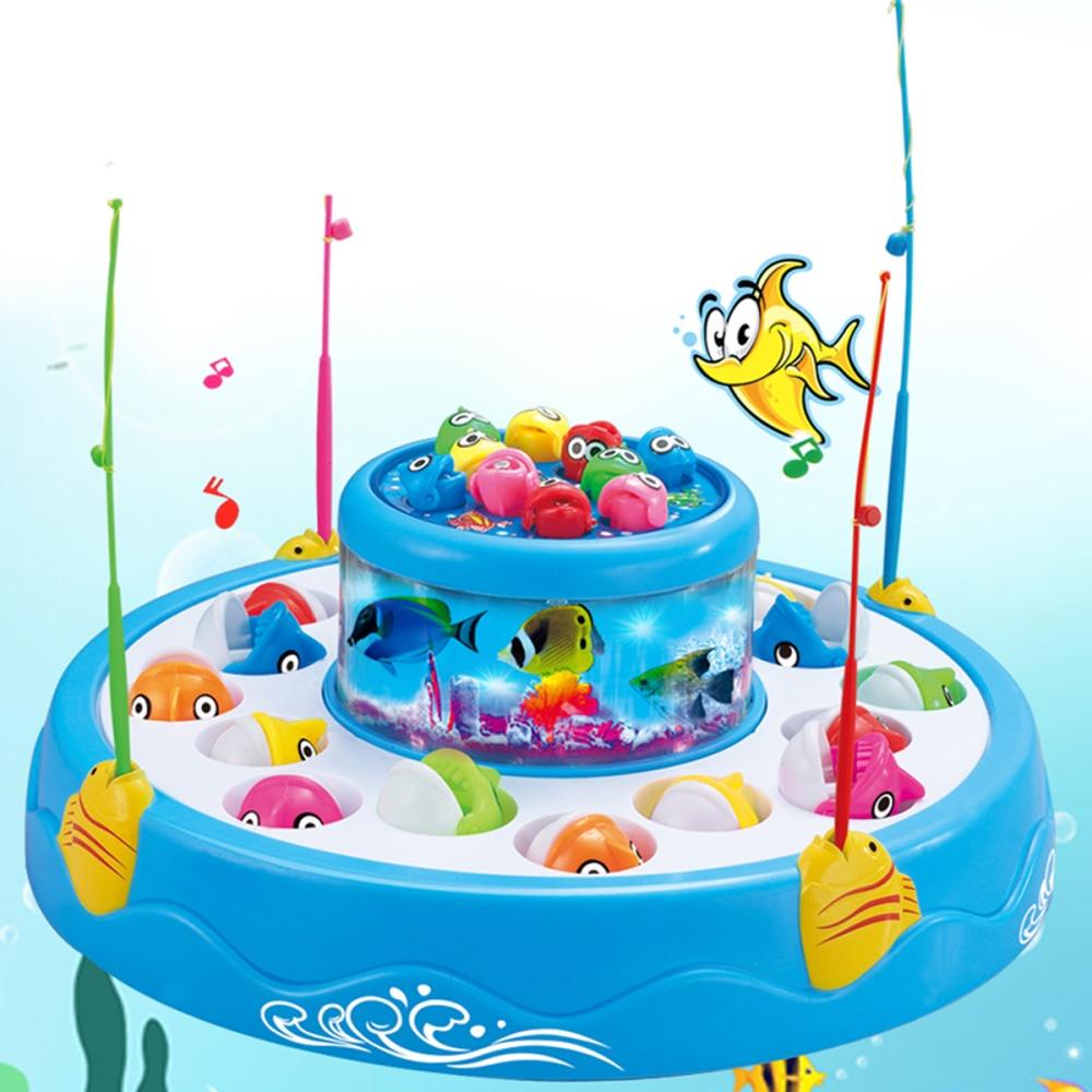 Bộ đồ chơi câu cá nghe nhạc 2 tầng 4 cần câu cho bé