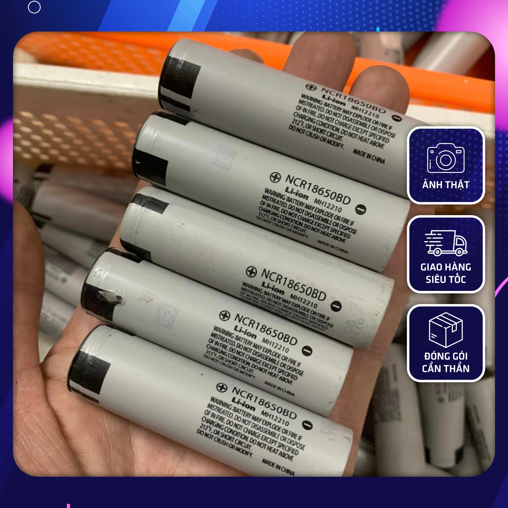 Pin 18650 Panasonic xám dung lượng 3400mAh - 3.7V xả 20A Tháo khối
