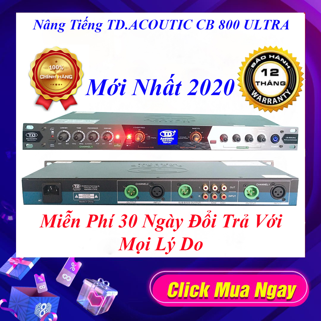 Nâng Tiếng Karaoke TD ACOUTIC CB 800 ULTRA Hàng Chính Hãng- Bảo Hành 12 Tháng-1 Đổi 1 Trong 30 Ngày-Tặng Cặp Dây kết Nối