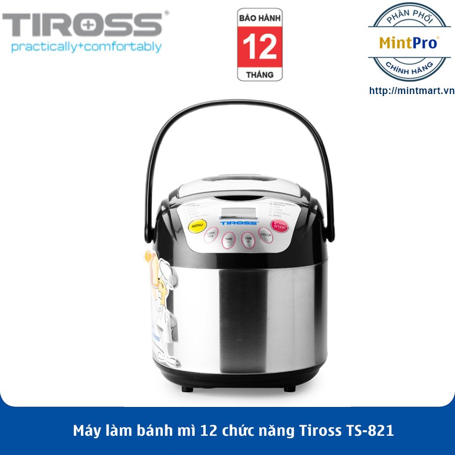 Máy làm bánh mì 12 chức năng tiross ts-821 - hàng chính hãng