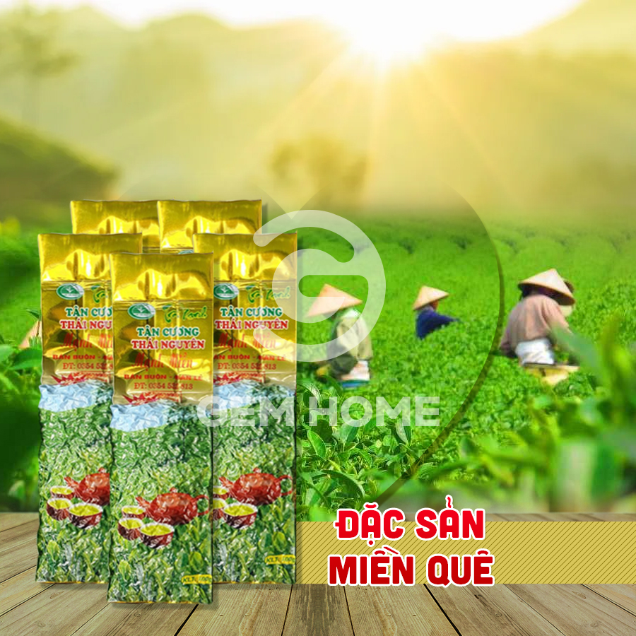 [HCM]combo 5 Gói Chè (trà) Tân Cương Thái Nguyên thượng hạng đặc sản miền quê- 5 gói x100gr từ Gemhome.