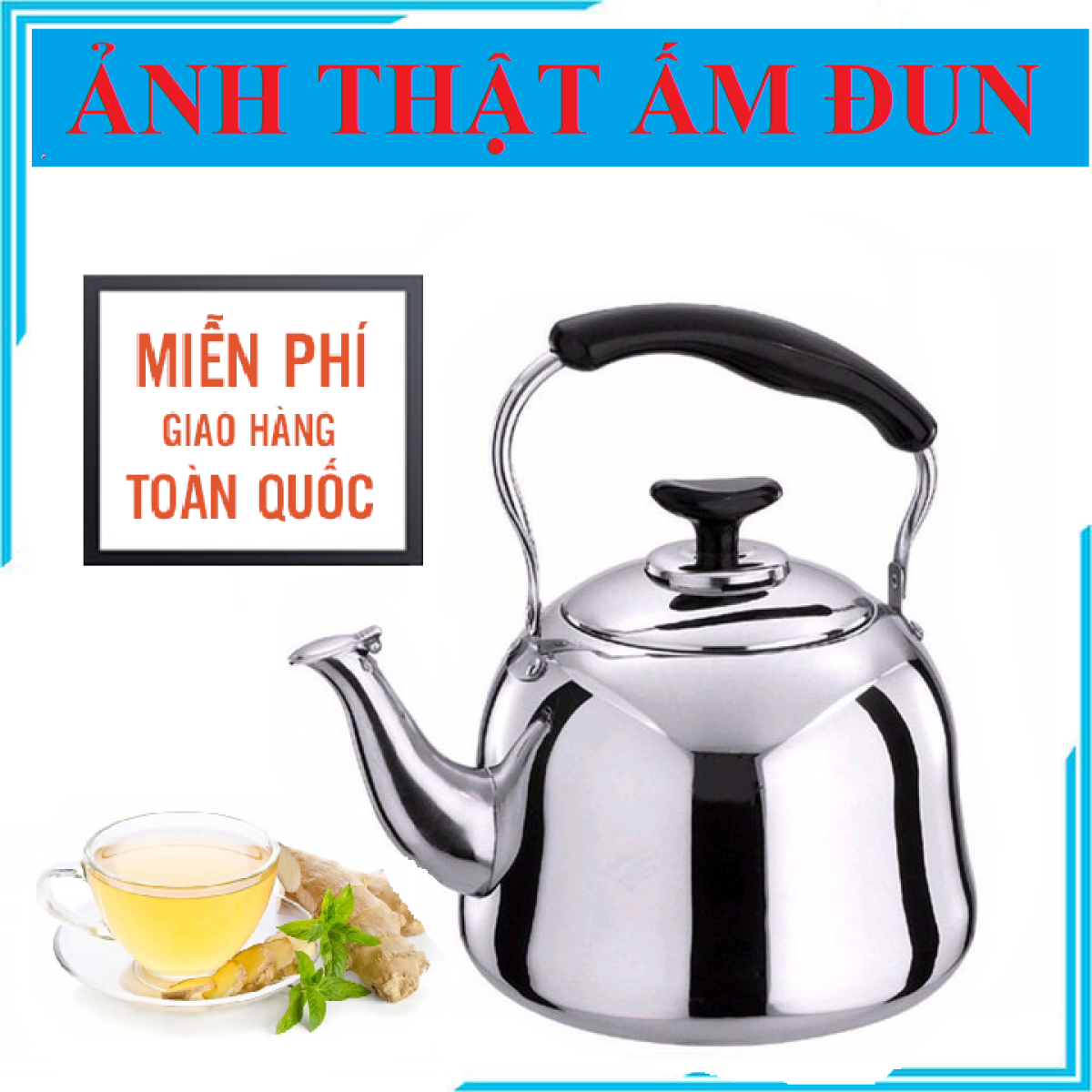 Ấm đun nước 4l lit thái lan inox cao cấp - ấm đun nấu nước dùng được bếp từ