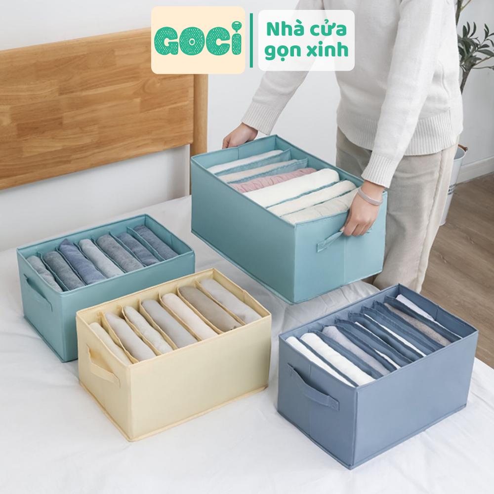 Túi vải đựng đồ quần áo chia ngăn đa năng vải không dệt cao cấp hàng VNXK gọn gàng ngăn nắp tủ đồ