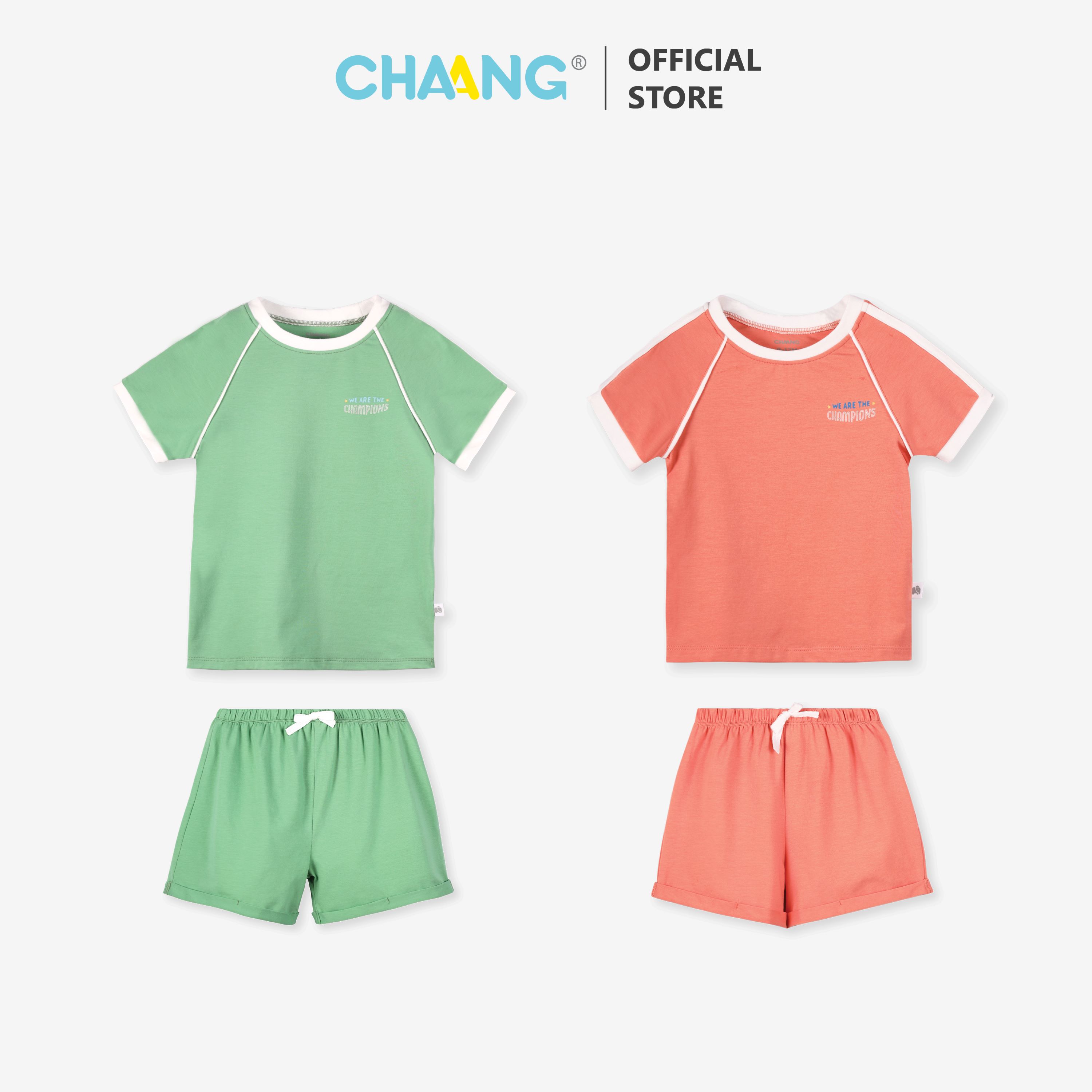 Bộ quần áo cộc raglan bé trai Olympia Chaang