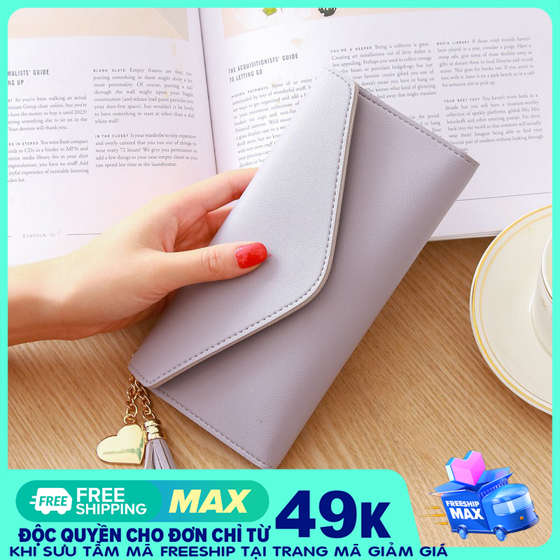 (CLIP) VÍ NỮ NGẮN B-KND8 Nhiều Màu ( 13cm x 9cm x 1cm ) để tiền, CMND, thẻ ngân hàng, hàng Quãng Châu