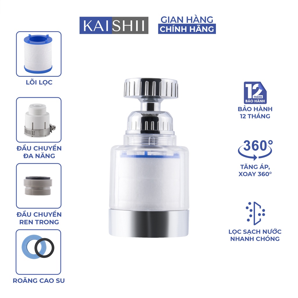 Bộ vòi lọc nước kaishii ks02 và combo 7 lõi lọc