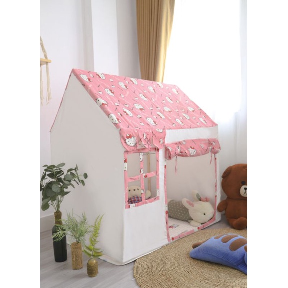 Lều vải khung gỗ mẫu hello kitty
