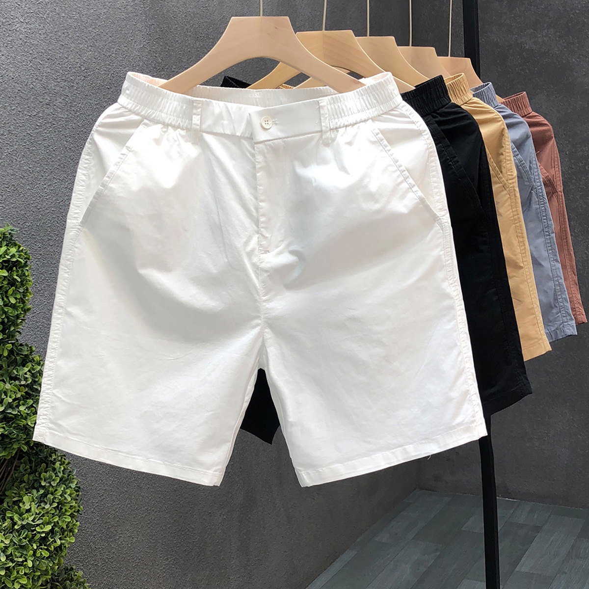 Quần short nam KAKI GIÓ cạp chun pha cúc trẻ trung