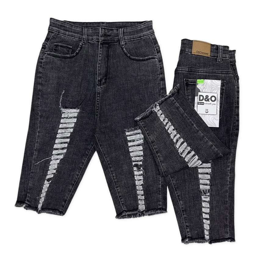 Quần ngố jeans nữ, bigsize, quần jeans lưng cao , quần ngố jeans co giãn, xám rách 2 gối 7008