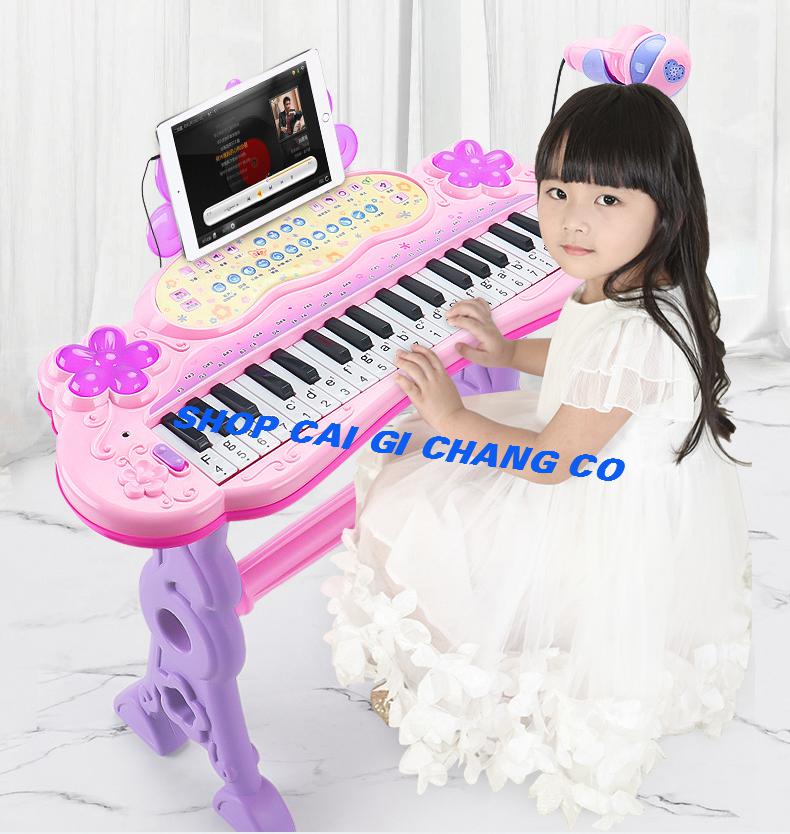 ĐÀN PIANO ĐỒ CHƠI CHO BÉ KÈM GHẾ VÀ MIC HÁT HÀNG SIU YÊU