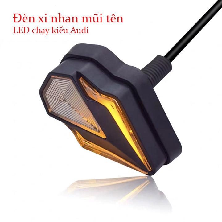 Xi nhan mũi tên, đèn xi nhan độ xe máy, đèn xi nhan xe máy led chạy AUDI