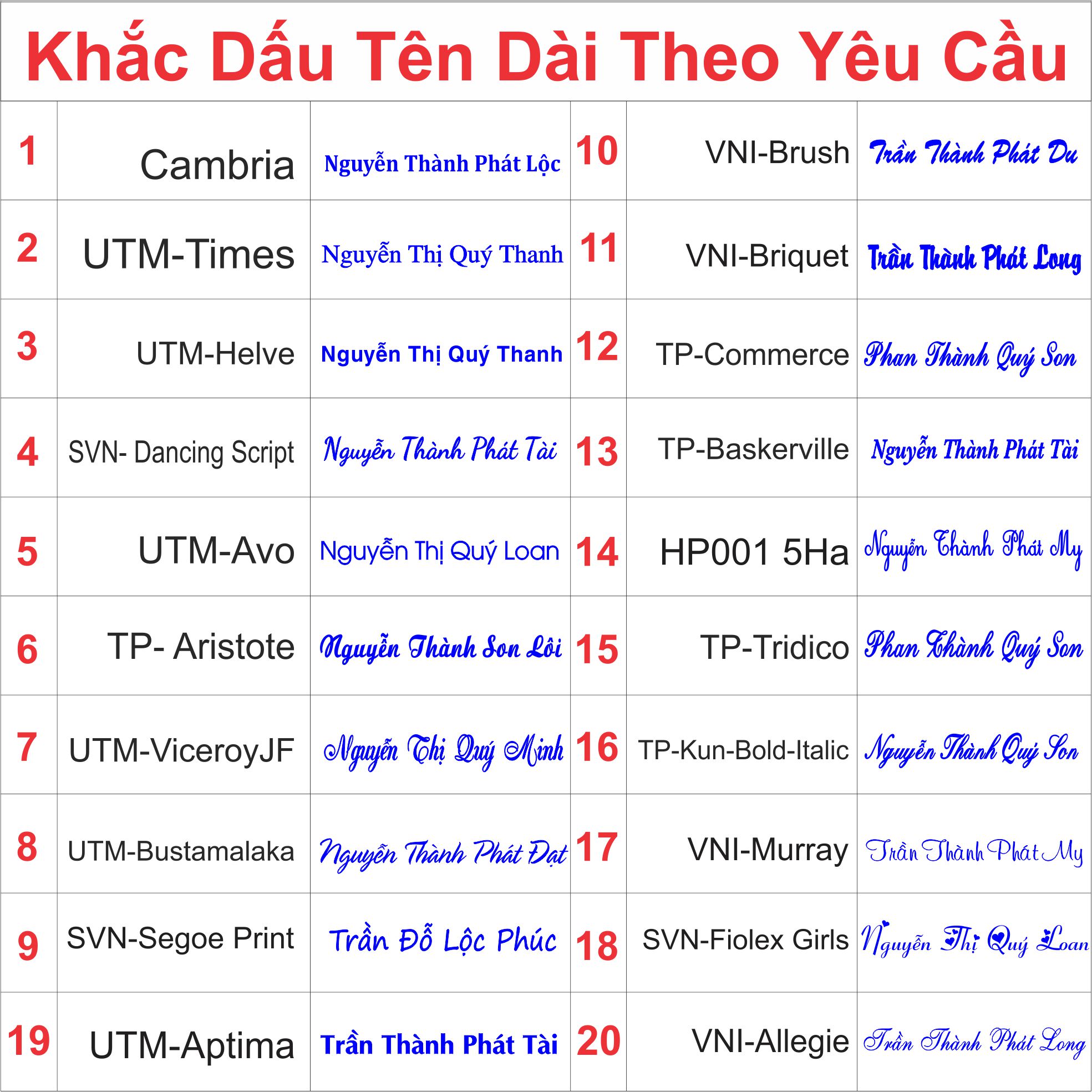 Khắc tên dài theo yêu cầu giá sỉ