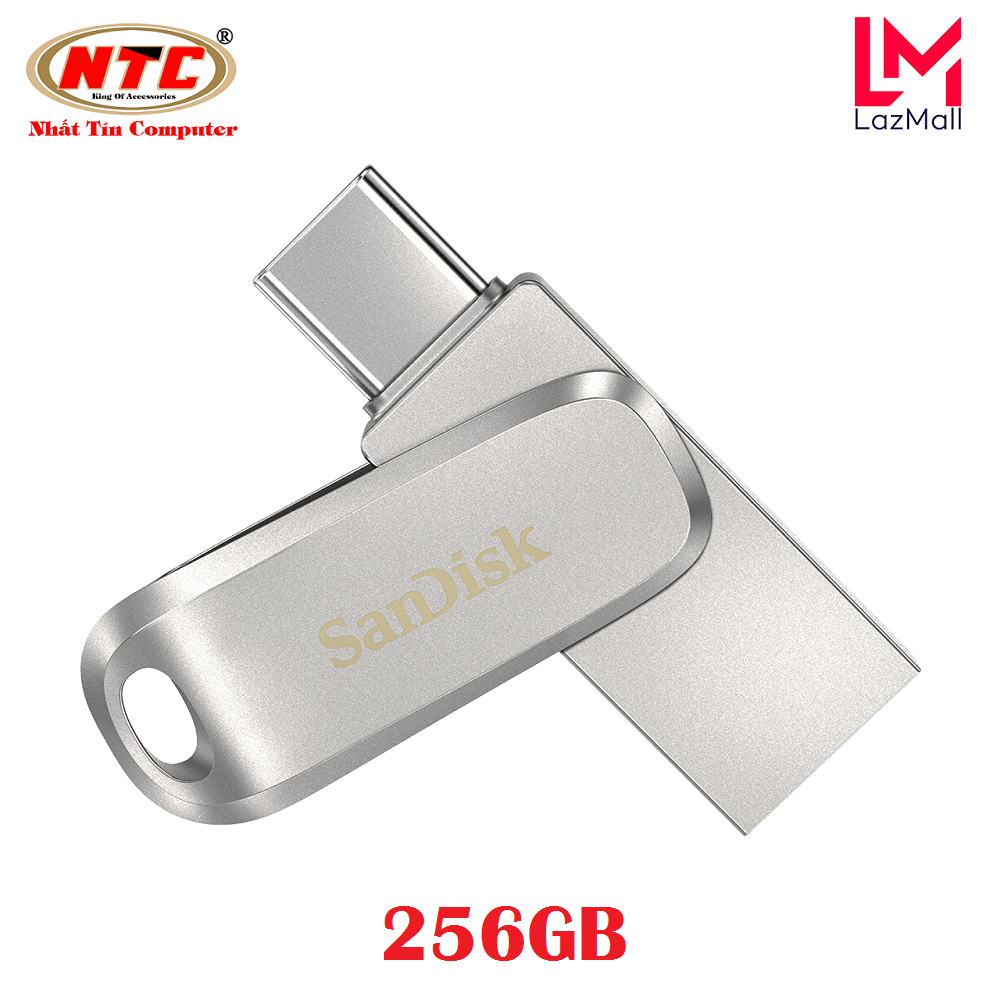 USB OTG Sandisk Ultra Dual Drive Luxe USB Type-C 3.1 256GB 150MB/s - Vỏ kim loại cao cấp (Bạc) - Nhat Tin Authorised Store