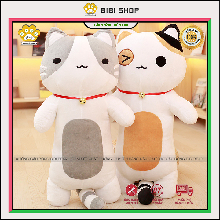 Gấu bông gối ôm mèo dài siêu xinh xắn dễ thương, Gấu bông sạng trọng, Đồ chơi thú bông