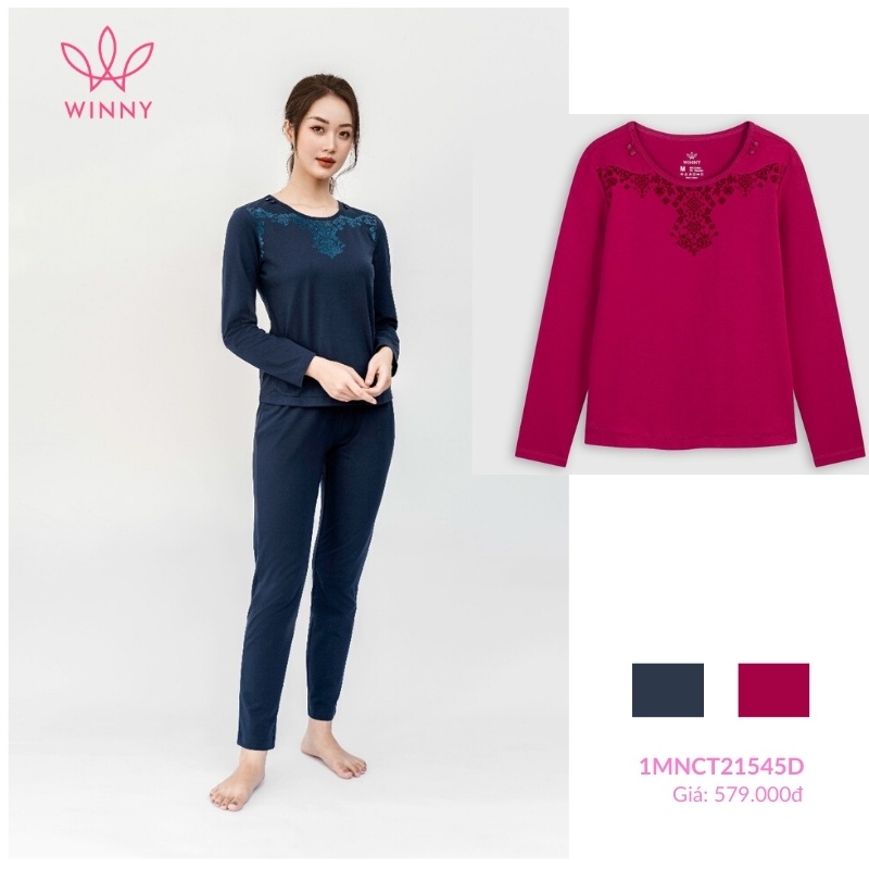 Bộ đồ cotton dài tay quần dài winny - 1mnct21545d